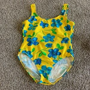 VINTAGE CATALINA YELLOW ONE PIECE SWIMSUIT 1X